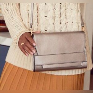 Summer & Rose Celine Crossbody Bag, Steel, New